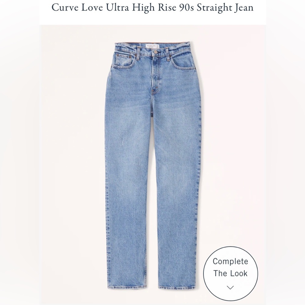Abercrombie & Fitch Curve Love Ultra High Rise 90s Straight Jean